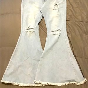 Light wash Wide Leg Denim
